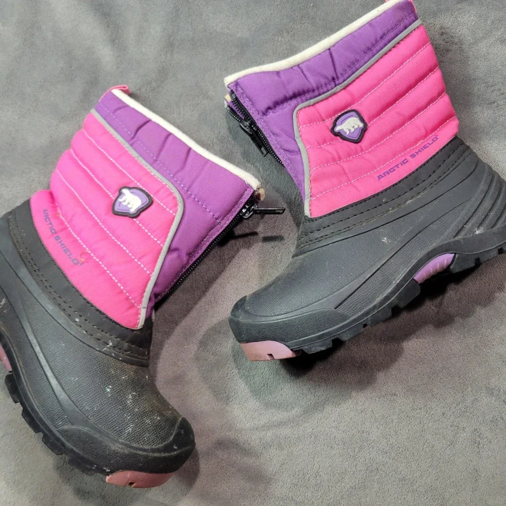 Arctic Shield Kids Pink Purple Waterproof Winter Snow Boots‎ GTAR47SH007 Size 11